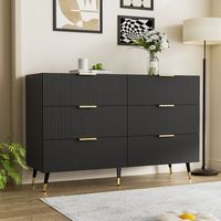 aparador - mueble de salon - tablero de particulas - negro y dorado 120x40x77cm