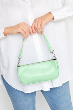 Bolso Hombro Verde Efecto Cocodrilo