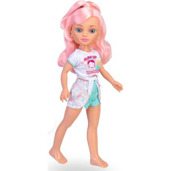 Nancy Glow Up Beauty Pack muñeca pelo rosa 42 cm Famosa