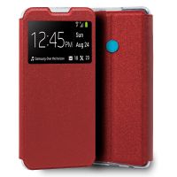 cool funda flip cover liso rojo para samsung galaxy m11  a11