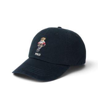 Polo Ralph Lauren para hombre. 710B27551001 Gorra de sarga con Polo Bear negro (OSFA), Casual, Algodón