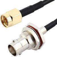 adaptador de antena coaxial bnc hembra a sma macho 030 m negro
