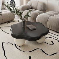 mesa de centro - mueble de salon - mdf y plastico - negro y blanco 79x79x31cm