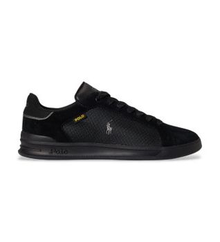 Polo Ralph Lauren para hombre. 809P07160001 Zapatillas de Piel Utility negro (45), Plano, Cordones, Casual
