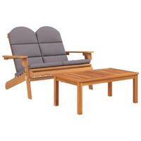 juego de muebles de jardin adirondack 2 piezas  mobiliario de jardin madera acacia