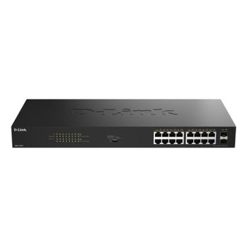 Switch de red D-Link DGS-1018P 16 Puertos Gigabit PoE+ 2 SFP Sin Gestión