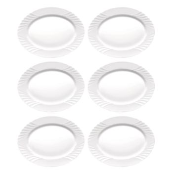 Set 6 fuentes opal blancas 36 cm