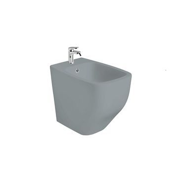 Bidé De Cerámica Gris Mate A Ras De Pared Modelo Mozart De Kiamami Valentina