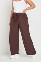 yours curve brown textured wide leg trousers mujer curvy y tallas grandes yours