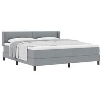 cama tipo box spring con cabecera gris claro 200 x 180 cm tela vidaxl