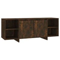 mueble de tv  mueble de salon  gabinete de tv madera de ingenieria roble ahumado 130x35x50 cm