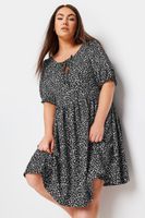 yours vestido corto negro textura estampado leopardo mujer curvy y tallas grandes yours