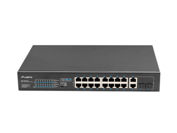 SWITCH LANBERG 18 PTOS 100MB 16xPOE+/2x GBIT ETHER 250W RACK 19
