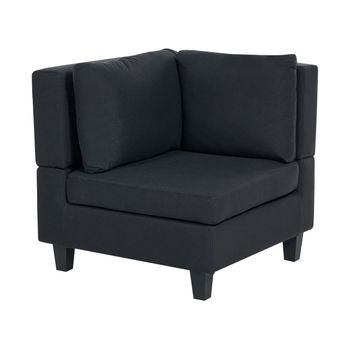 Sillón Modular Esquinero De Tela 1 Plaza Acolchado Con Cojín Negro Unstad