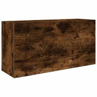 mueble de pared bano  armario de bano madera ingenieria roble ahumado 80x25x40cm