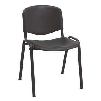 Pack 2 - Sillas De Confidente Iso Chásis Acero Negro - Plástico Negro