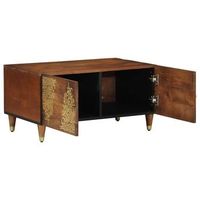 mesa de cafe - mesa de centro - mesa baja marron miel 80 x 50 x 40 cm madera de mango maciza