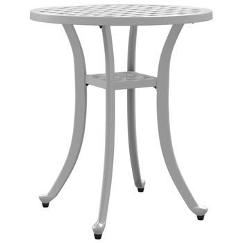 Mesa De Jardín | Mesa De Exterior Aluminio Fundido Blanco Ø48x53 Cm