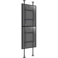 kimex soporte vertical de suelo-techo retrato para 2 tvs 50-82 altura 300cm vesa 600x900 max 90kg