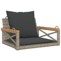 banco columpio  banco de jardin con cojines ratan sintetico gris 63x62x40 cm