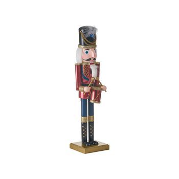 Figurita Decorativa Navidad De Cascanueces De Madera De Pino Con Boca Que Se Abre Hecha A Mano Rojo Hogsjon