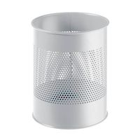 durable papelera metalica perforada gris