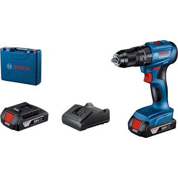 Bosch Gsr 18v-45 Professional, Taladro Atornillador Con Acumulador, Diseño Compacto Y Robusto, Azul