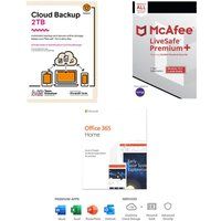 mcafee livesafe unlimited devices microsoft office 365 6 users  knowhow 2 tb cloud backup bundle - 1 year