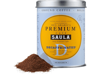 Café molido - Saula Premium Descafeinado, Arábica, 250 g
