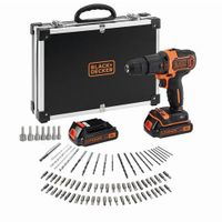 taladro percutor black  decker 18v 2 bat  80 acc bdchd18bafc-qw