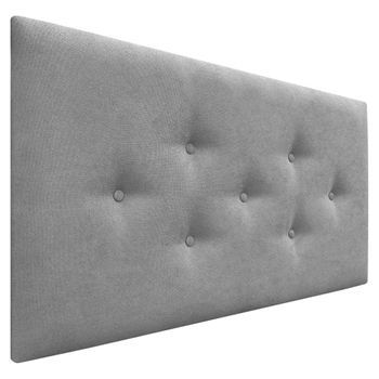 Dhome Cabecero De Tela Acualine Con 3 Hileras Intercaladas De Botones Y Patas Cabezal Tapizado Cama Lujo(gris, 90cm)