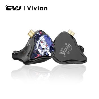 Auriculares intrauditivos CVJ Vivian con controlador dinámico de 10 mm, auriculares con cable de calidad HiFi, conector de 3,5 mm, cable desmontable de 0,78 mm con micrófono.