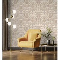 papel pintado vinilico damasco lujoso efecto textura de tela tejida en relieve - darinka 676406 de gaulan - rollo de 10 m x 106 m