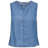 only blusa top pema-dorsi - medium blue denim para mujer