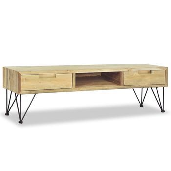 Mueble Tv | Mueble De Salón | Armario Tv De Teca Maciza 120x35x35 Cm