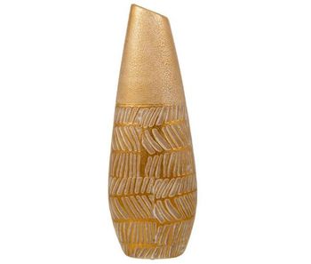 Jarrón de cerámica dorado 12x7x35