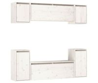muebles para tv 6 piezas madera maciza de pino blanco