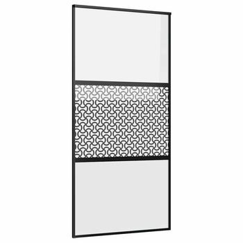 Puerta De Vidrio Calado Negro 102,5 X 2 X 205 Cm Aluminio Vidaxl