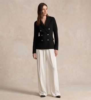 Polo Ralph Lauren para mujer. 211910134002 Blazer de punto con doble botonadura negro (34), Casual, Poliéster