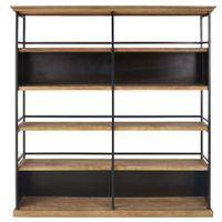 estanteria de madera de mango y metal negro 182 cm