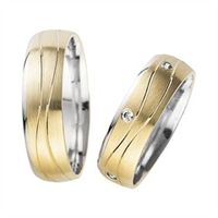 alianzas oro amarillo y blanco con diamantes ancho 6 mm