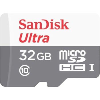 Memoria flash Sandisk Ultra SDSQUNR-032G-GN3MN 32GB MicroSDHC UHS-I 100MB/s Gris Blanco