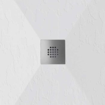 Plato De Ducha Pizarra Dexa Blanco  70x80 Cm Rejilla Inox
