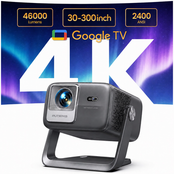Proyector Wimius Smart 4k con Google TV, Enfoque Automático, WIFI 6, BT5.4, Dolby, Cine en Casa, Proyectores de Haz de Luz, 300 Pulgadas, Alto Brillo