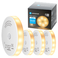 aigostar 4 piezas 3000k luz nocturna magnetica led con sensor de movimiento luz armario adhesiva usb recargable 05w luz noche para habitacion pasillo cocina escaleras