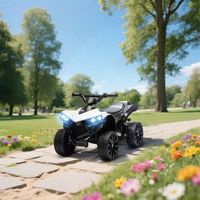 quad electrico para ninos 6 v con faros y musica blanco aiyaplay