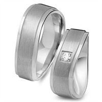 alianzas 8 quilates oro blanco con diamante