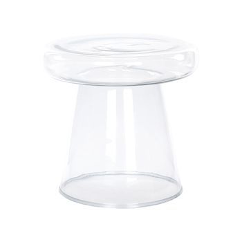 Mesa Auxiliar Decorativa De Vidrio Elegante Ø 39 Cm Transparente Caldera
