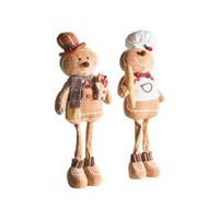conjunto de 2 decoraciones de navidad en forma de hombrecitos de jengibre marron eikeren