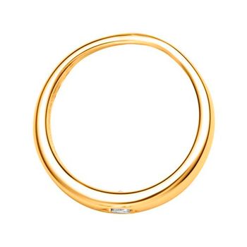 Anillo de bautizo de oro amarillo pulido 8k con circonita